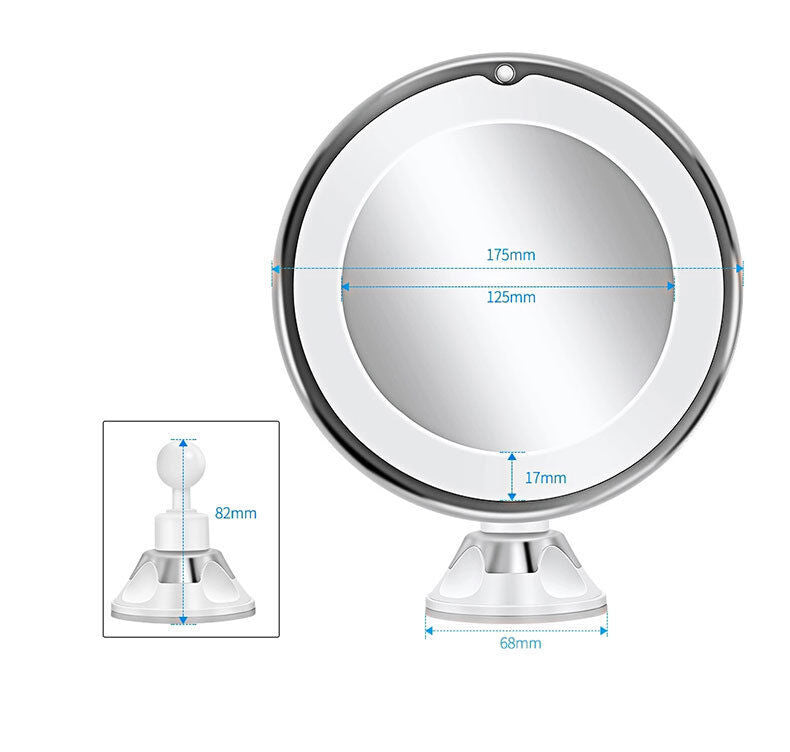 Christmas gift 10X Magnifying Suction Cup LED Makeup Mirror: Flawless Vanity Mirror with Natural Light for V1107-SUCTION CUP LED MAKEUP MIRROR