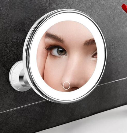 Christmas gift 10X Magnifying Suction Cup LED Makeup Mirror: Flawless Vanity Mirror with Natural Light for V1107-SUCTION CUP LED MAKEUP MIRROR