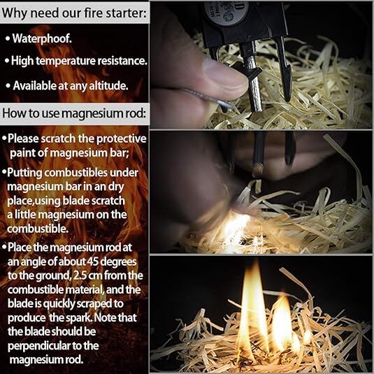 21 in 1 Survival Bracelet, Paracord Emergency Outdoor Sports Wristband Kit Waterproof Compass, SOS LED Light, V1107-SURVIVAL PARACORD BRACELET