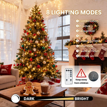 900 LED Warm White USB Fairy String Lights with Remote, 30m Black Wire, IP44 Waterproof 8-Mode Twinkle Lights V1107-USB FAIRY STRING LIGHTS
