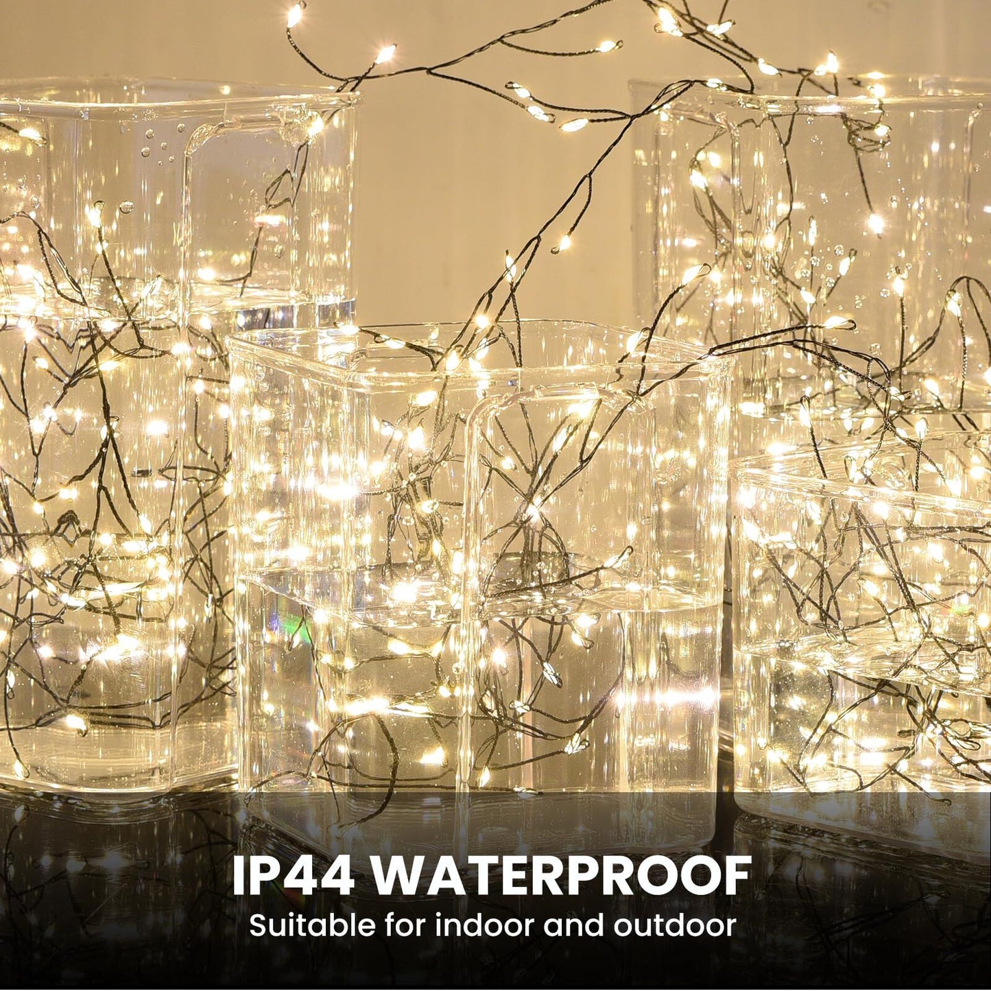 900 LED Warm White USB Fairy String Lights with Remote, 30m Black Wire, IP44 Waterproof 8-Mode Twinkle Lights V1107-USB FAIRY STRING LIGHTS