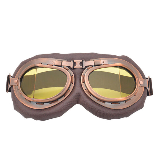 Christmas gifts for husband or boyfriend Vintage Steampunk Motorcycle Goggles-Retro Style, Dust & Wind V1107-VINTAGE STEAMPUNK MOTORCYCLE GOGGLES-YELLOW