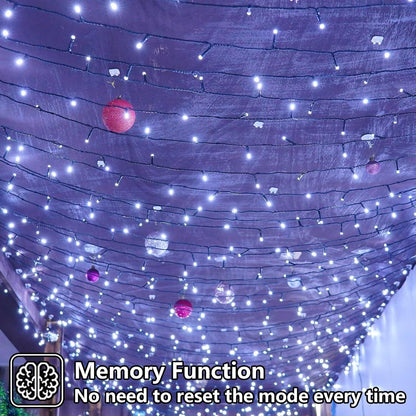 900 LED Cool White USB Fairy String Lights with Remote, 30m Green Wire, IP44 Waterproof 8-Mode Timer for V1107-WARM WHITE USB FAIRY STRING LIGHTS
