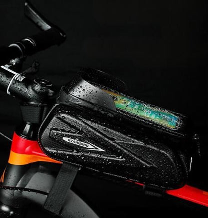 Waterproof Bike Frame Bag with Touchscreen Window: Hard Shell Bicycle Bag for Phone & Gear, Perfect for V1107-WATERPROOF BIKE FRAME BAG