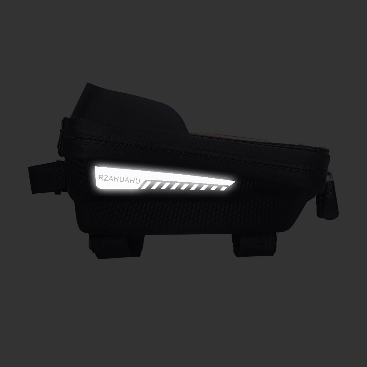 Black Waterproof Bike Frame Bag with Touchscreen & Reflective Details: 6.5" Phone Compatibility, Aussie V1107-WATERPROOF BIKE FRAME BAG2
