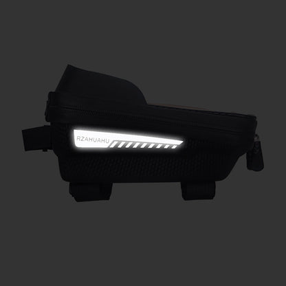 Black Waterproof Bike Frame Bag with Touchscreen & Reflective Details: 6.5" Phone Compatibility, Aussie V1107-WATERPROOF BIKE FRAME BAG2
