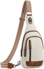 White Faux Leather Sling Bag: Unisex, Spacious, Reversible Crossbody for Aussies, Large Compartment V1107-WHITE FAUX LEATHER SLING BAG