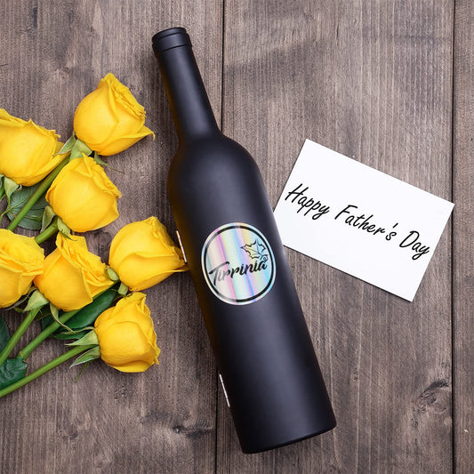 Wine Accessories Gift Set (Black), 5-Piece Bottle Corkscrew Opener Kit with Novelty Bottle-Shaped Case, V1107-WINE ACCESSORIES GIFT SET