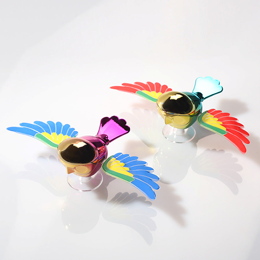 30km/h Wing-Flapping Car Bird Decoration (2-Pack): Red & Blue Wing Ornaments with Strong Adhesive for Car, V1107-WING-FLAPPING CAR BIRD DECORATION