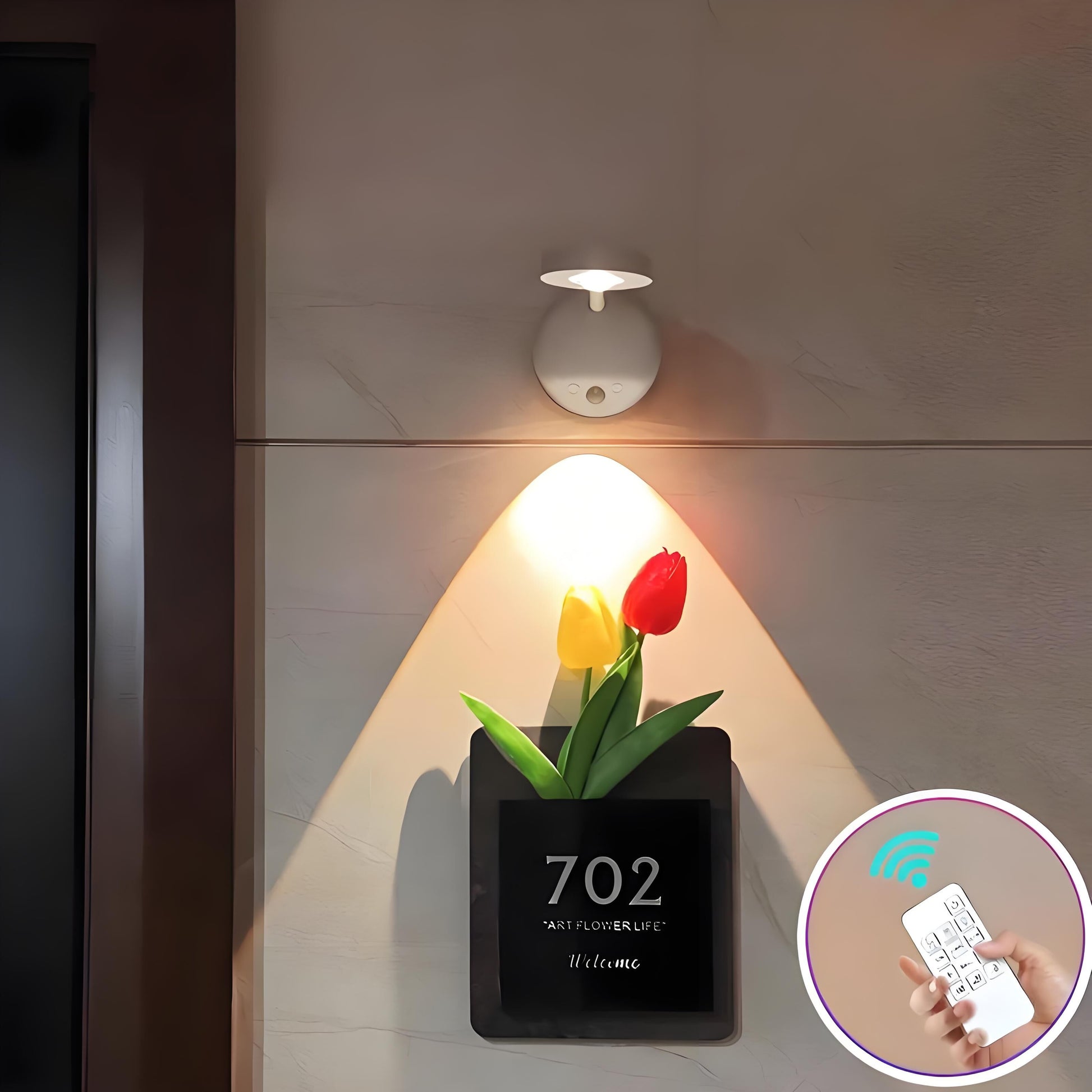 Wireless Smart LED Wall Light: Rechargeable, Motion-Sensor & Remote-Controlled, No-Drill Mount for Home Decor V1107-WIRELESS SMART LED WALL LIGHT