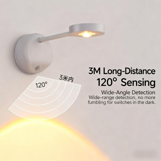 Wireless Smart LED Wall Light: Rechargeable, Motion-Sensor & Remote-Controlled, No-Drill Mount for Home Decor V1107-WIRELESS SMART LED WALL LIGHT