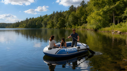 3-Person Inflatable Boat: Thick PVC Raft for Lakes/Pools - 238kg Capacity with Oars & Pump V1107-XJPHT3