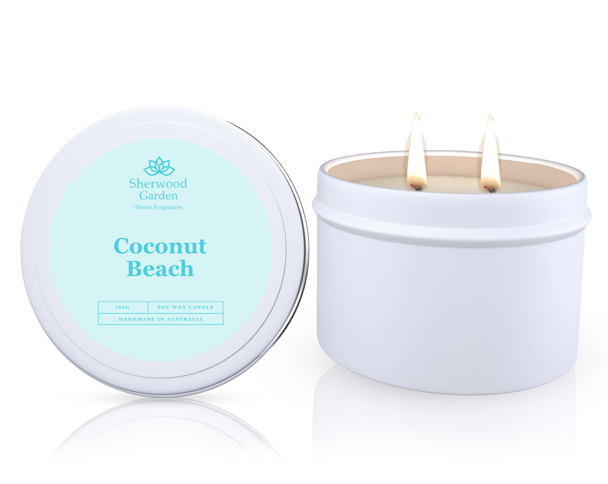 Coconut Beach Soy Candle Tin 165g V1108-SGHFSWCT165-CB