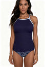 Spot Eco-friendly Fabric Navy Round Neck Swimsuit Sexy Tankini Size L V1119-SSB040-NAVY-ROUND-NECK-SWIMSUIT-SEXY-TANKINI-SIZE-L