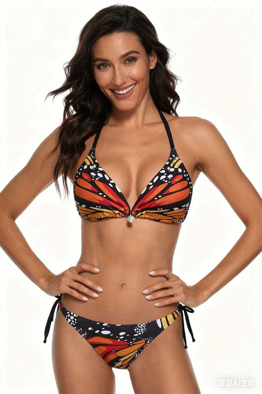 Butterfly Print Bikini 2026 New Creative Design Deep V Sexy Swimsuit Size S V1119-SSB045-BUTTERFLY-PRINT-BIKINI-SIZE-S