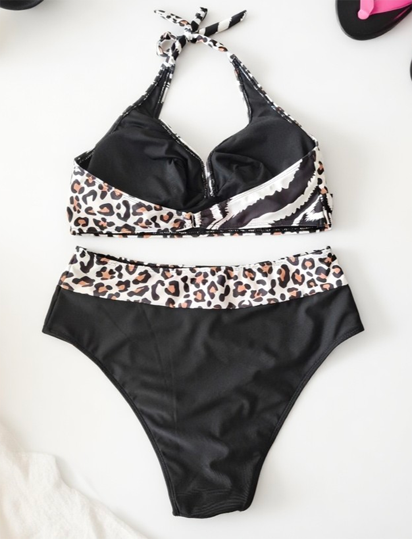 Two Leopard Print Patterns Sspliced Plus Size Bikini Size 1XL V1119-SSPD008-LEOPARD-PRINT-PLUS-SIZE-BIKINI-SIZE-1XL