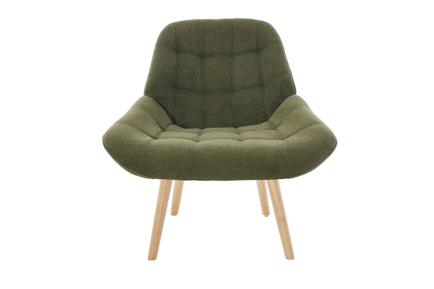Nordic Tufted Wingback Accent Chair Olive Green Fabric V1127-AU-AM07-0LV