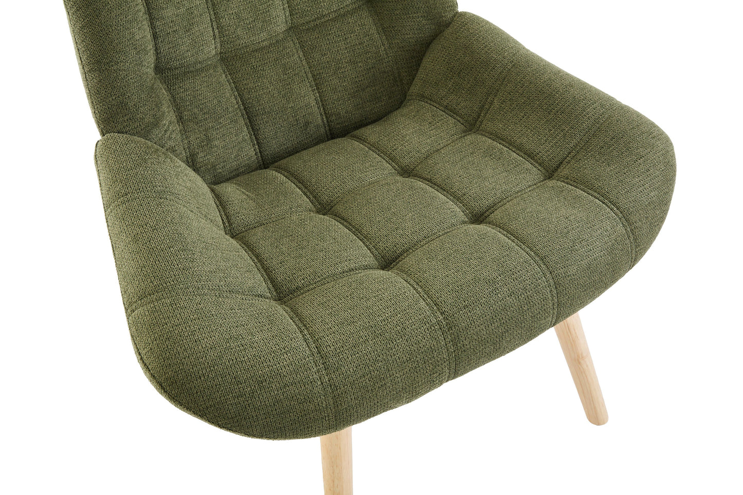 Nordic Tufted Wingback Accent Chair Olive Green Fabric V1127-AU-AM07-0LV