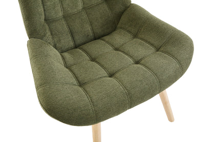 Nordic Tufted Wingback Accent Chair Olive Green Fabric V1127-AU-AM07-0LV