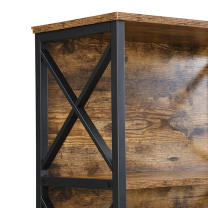6 Tier Tall Bookshelf, Rustic Brown V1127-AU-CS03-BRN