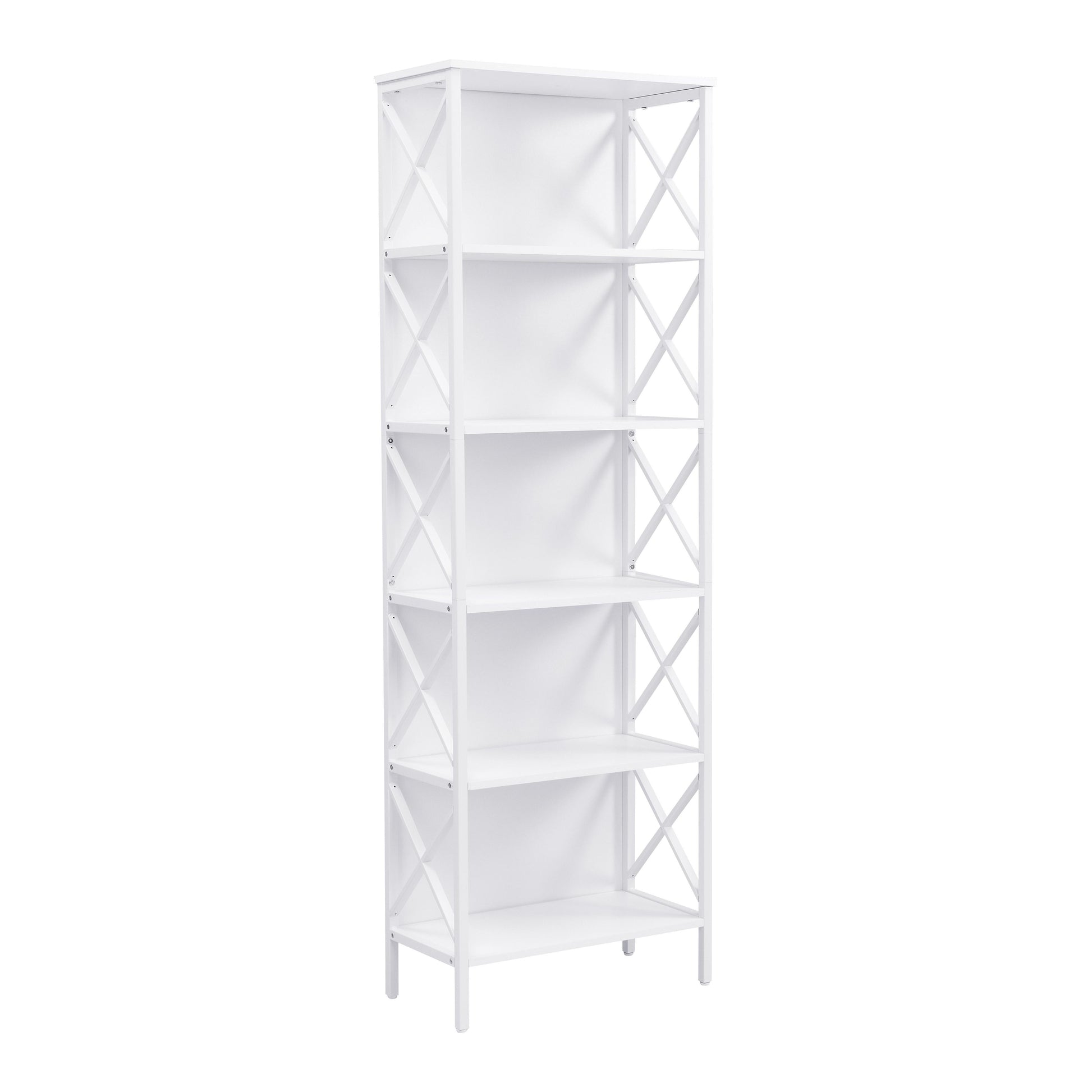 6 Tier Tall Bookshelf, White V1127-AU-CS03-WHT