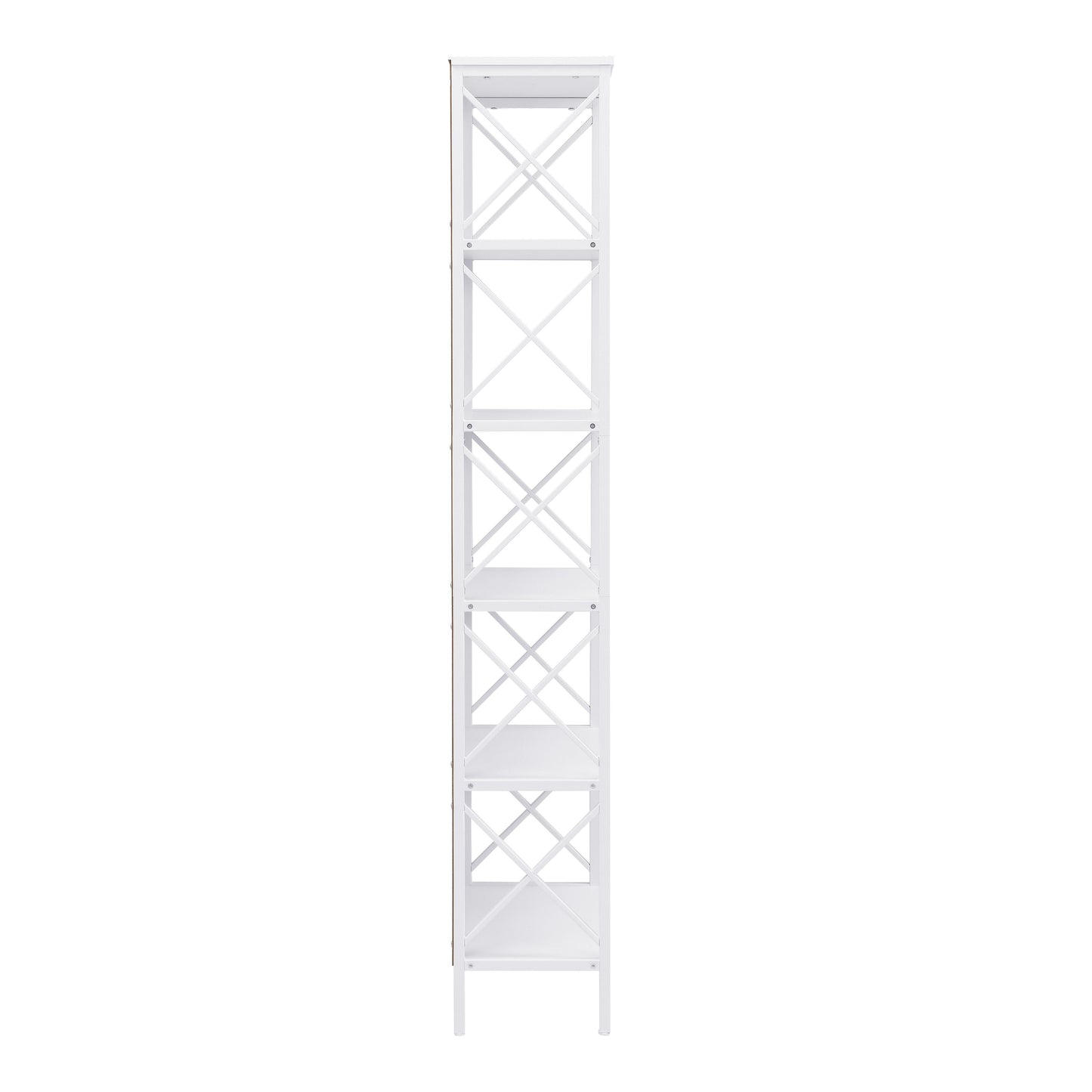 6 Tier Tall Bookshelf, White V1127-AU-CS03-WHT