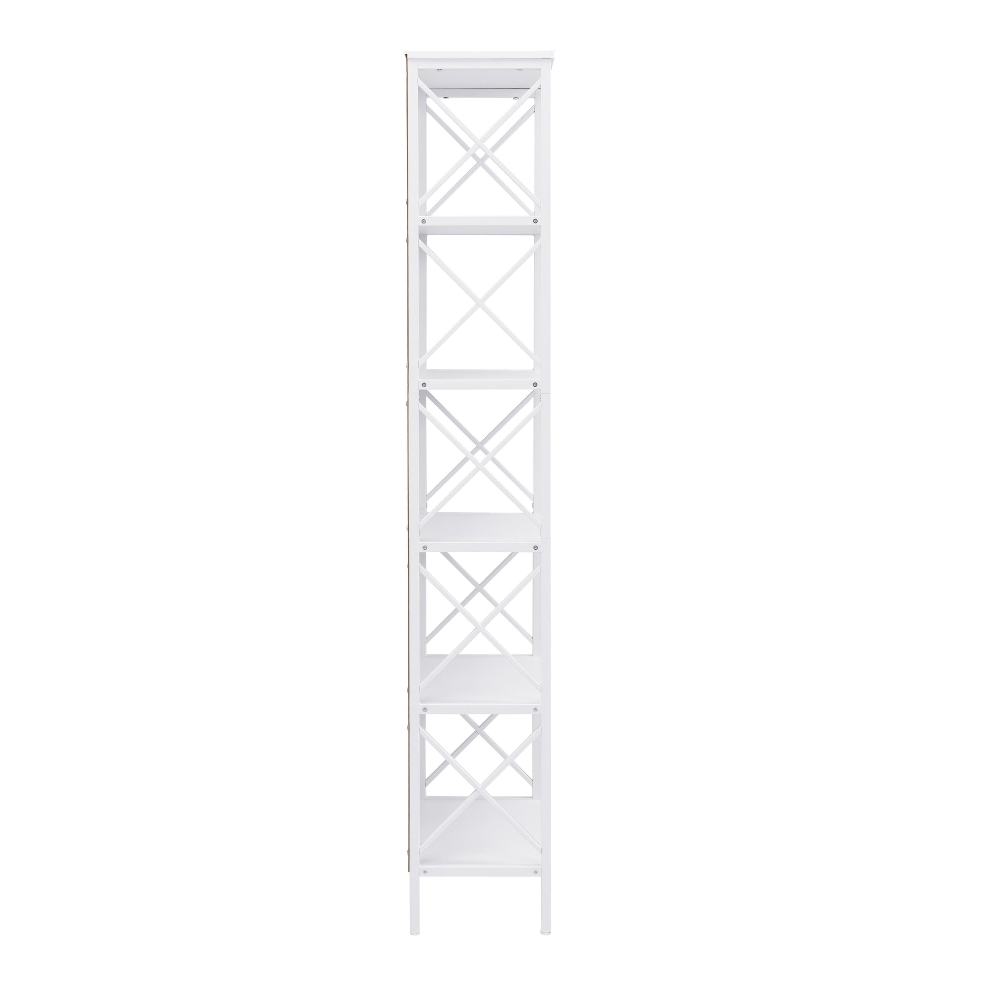 6 Tier Tall Bookshelf, White V1127-AU-CS03-WHT