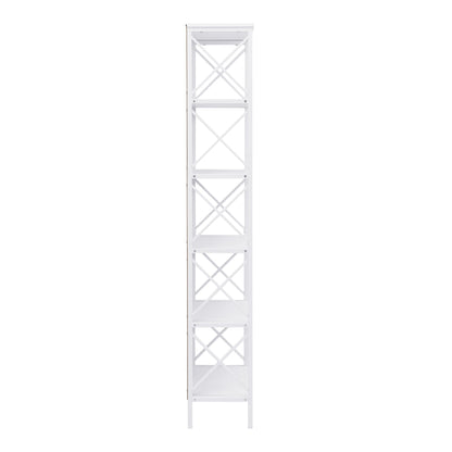 6 Tier Tall Bookshelf, White V1127-AU-CS03-WHT