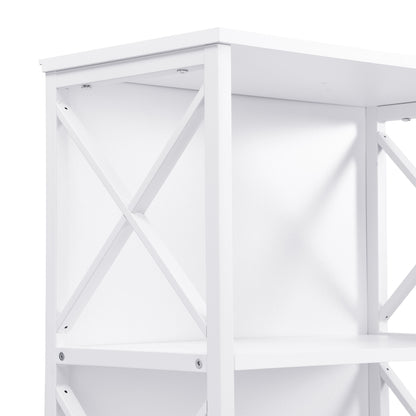 6 Tier Tall Bookshelf, White V1127-AU-CS03-WHT