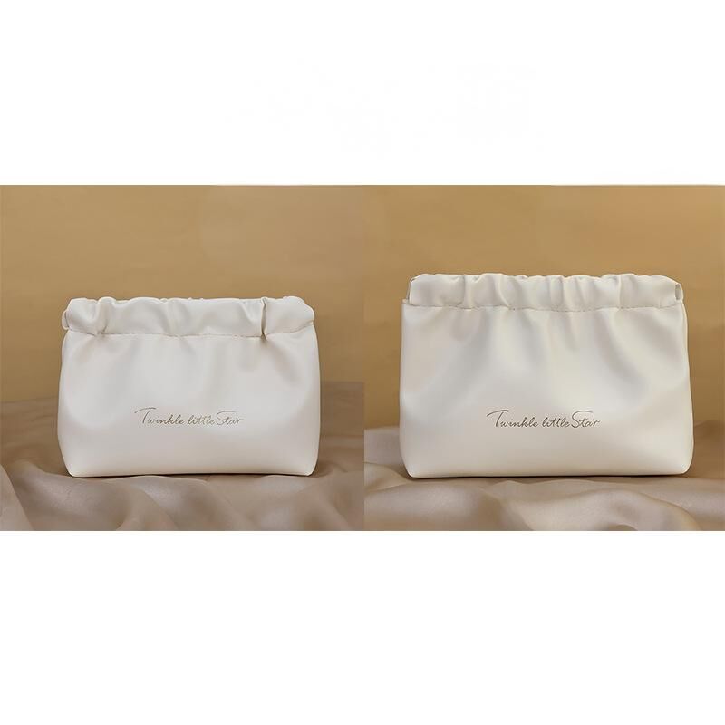 Leather Cosmetic Bag Set, Big & Small "Twinkle Little Star" Makeup Organizer for Travel & Daily Use(white) V1132-HZPSNB-WHITE