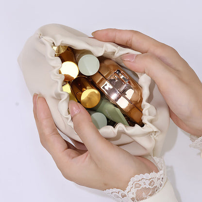 Leather Cosmetic Bag Set, Big & Small "Twinkle Little Star" Makeup Organizer for Travel & Daily Use(white) V1132-HZPSNB-WHITE
