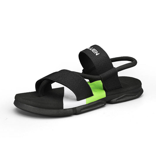 Men's 3-Color Convertible Sandals & Slippers, Outdoor Non-Slip EVA Thick-Sole Beach Shoes for Dual V1132-NSLTX1-BLACK-38