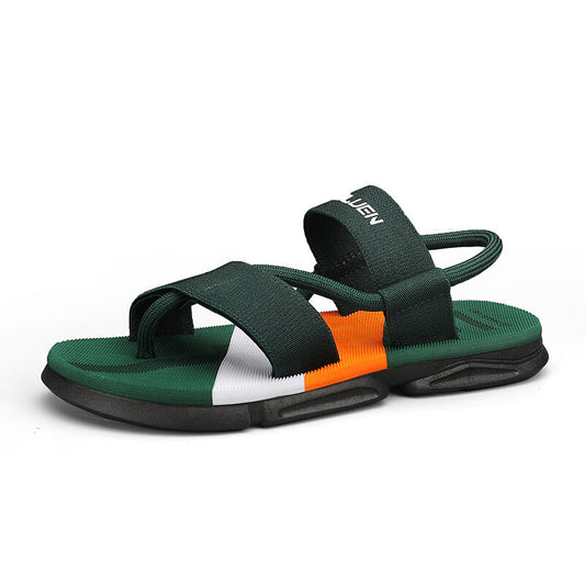 Men's 3-Color Convertible Sandals & Slippers, Outdoor Non-Slip EVA Thick-Sole Beach Shoes for Dual V1132-NSLTX1-GREEN-38