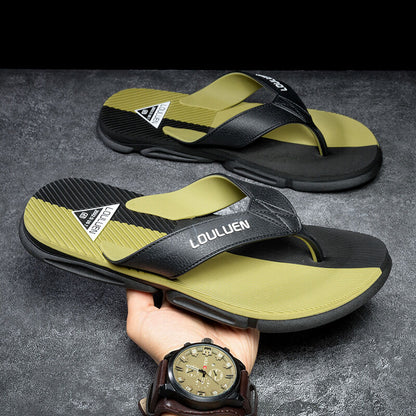 Men's Flip Flops with EVA-PVC Dual Sole,Green for Comfort & Slip-Resistance(40) V1132-NSRZT-GREEN-40