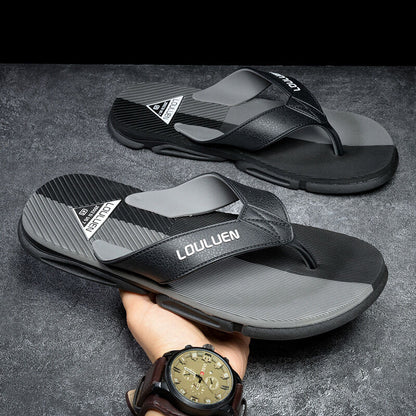 Men's Flip Flops with EVA-PVC Dual Sole, Grey for Comfort & Slip-Resistance(40) V1132-NSRZT-GREY-40