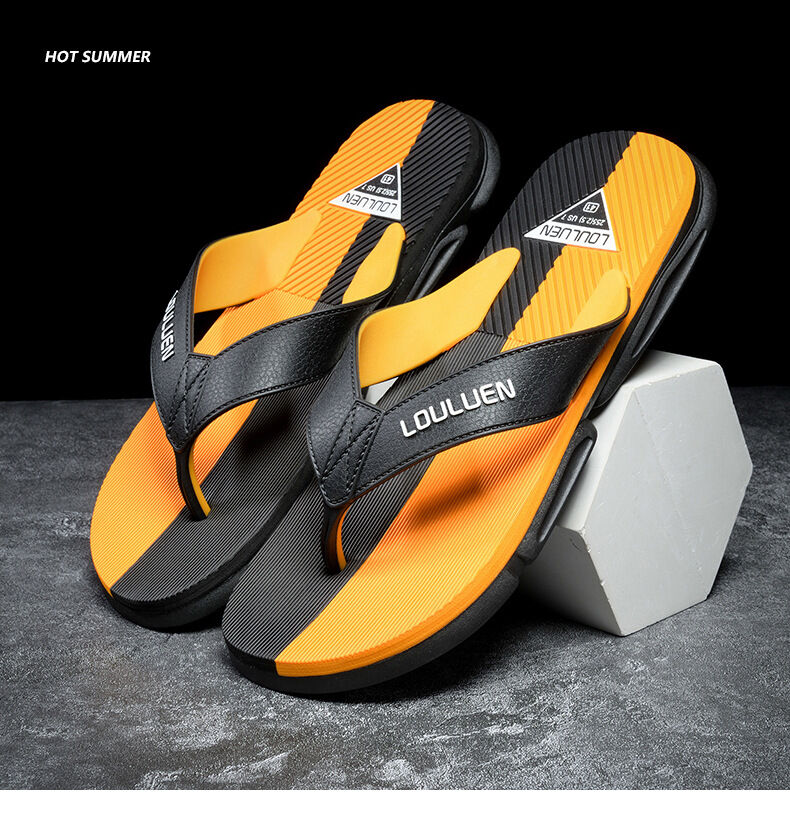 Men's Flip Flops with EVA-PVC Dual Sole,Orange for Comfort & Slip-Resistance(40) V1132-NSRZT-ORANGE-40