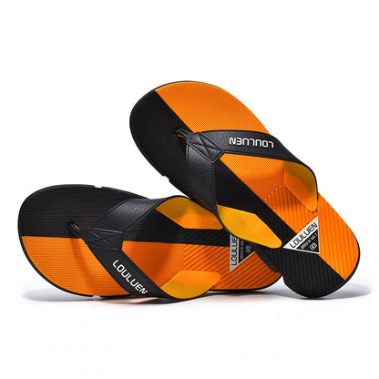 Men's Flip Flops with EVA-PVC Dual Sole, Orange for Comfort & Slip-Resistance(43) V1132-NSRZT-ORANGE-43