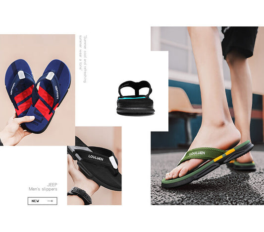 Men's Flip Flops: 4 Colors, EVA-PVC Blend, Comfort & Style for Summer Beach & Daily Wear(Black-gray-45) V1132-NSRZT3-BLACK-GRAY-45