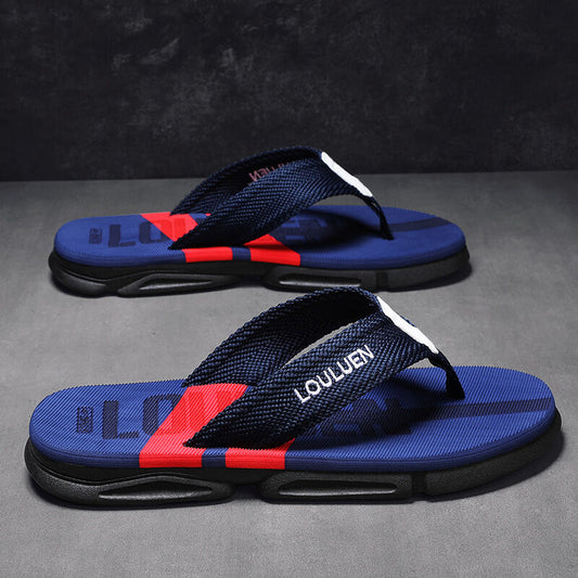 Men's Flip Flops: 4 Colors, EVA-PVC Blend, Comfort & Style for Summer Beach & Daily Wear(Blue-39) V1132-NSRZT3-BLUE-39