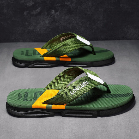 Men's Flip Flops: 4 Colors, EVA-PVC Blend, Comfort & Style for Summer Beach & Daily Wear(Green-43) V1132-NSRZT3-GREEN-43