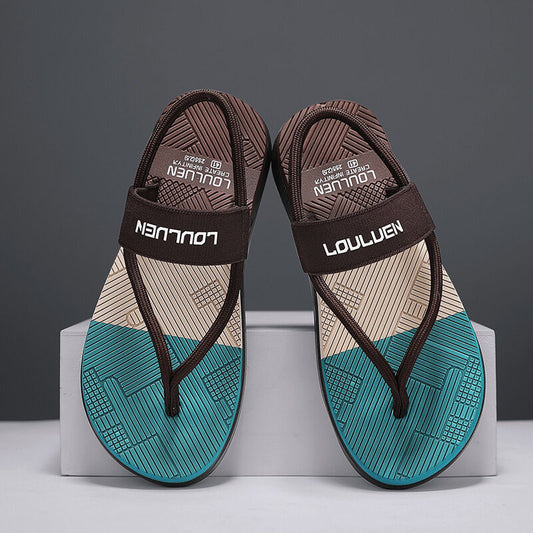 Men's Outdoor Non-Slip Sandals, EVA Lightweight Thick-Sole Beach Slippers for Casual &Sports(brown-43) V1132-NSRZT4-BROWN-43