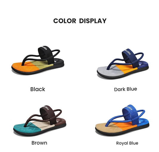 Men's Outdoor Non-Slip Sandals, EVA Lightweight Thick-Sole Beach Slippers for Casual & Sports(royal blue-42) V1132-NSRZT4-ROYAL BLUE-42