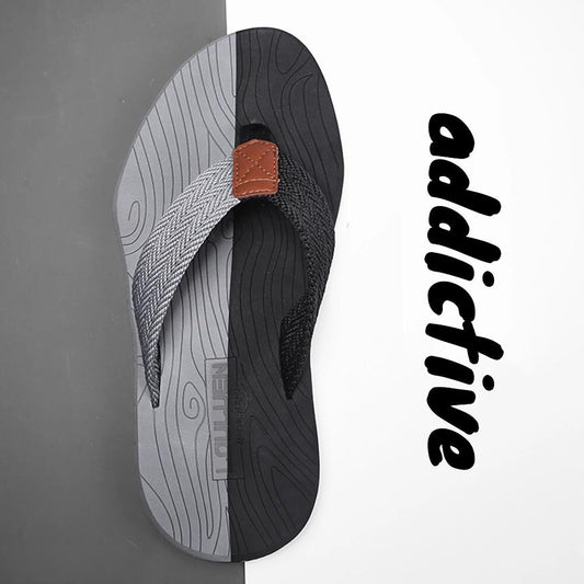 Men's Outdoor Non-Slip Flip Flops, 6 Colors EVA Lightweight Thick-Sole Beach Sandals for Casual & V1132-NSRZT5-BLACK AND GRAY-44