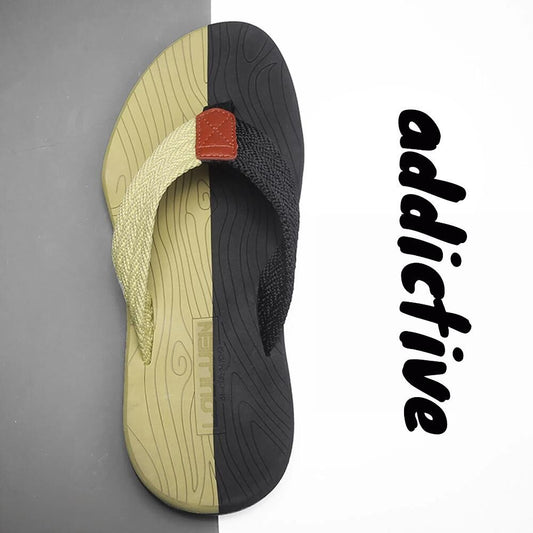 Men's Outdoor Non-Slip Flip Flops, 6 Colors EVA Lightweight Thick-Sole Beach Sandals for Casual & V1132-NSRZT5-BLACK AND GREEN-41