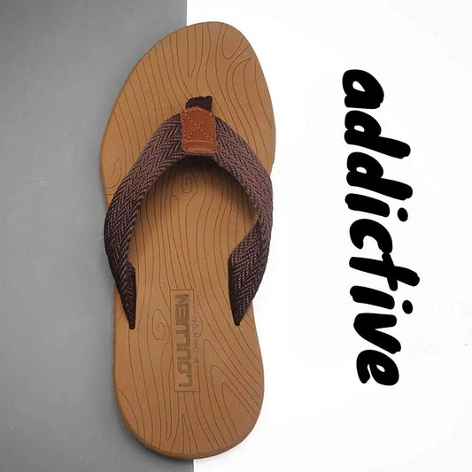 Men's Outdoor Non-Slip Flip Flops, 6 Colors EVA Lightweight Thick-Sole Beach Sandals for Casual & V1132-NSRZT5-KHAKI-40