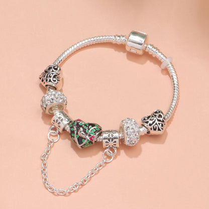 Love Bird Drip Oil Bracelet(17cm) V1132-NSSL11-17