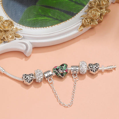 Love Bird Drip Oil Bracelet(17cm) V1132-NSSL11-17