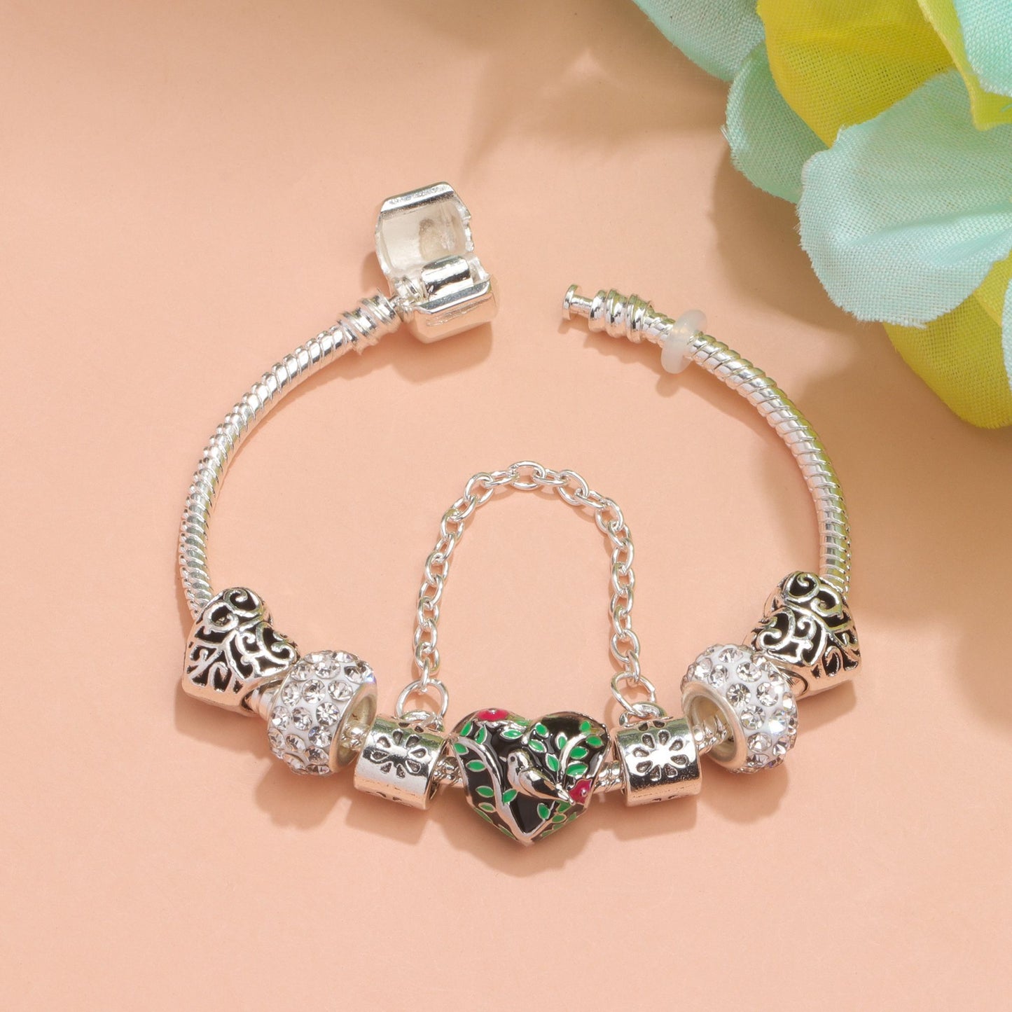 Love Bird Drip Oil Bracelet(20cm) V1132-NSSL11-20