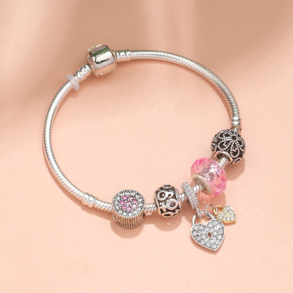 Rose Gold Petal Zircon Bracelet(18cm) V1132-NSSL12-18