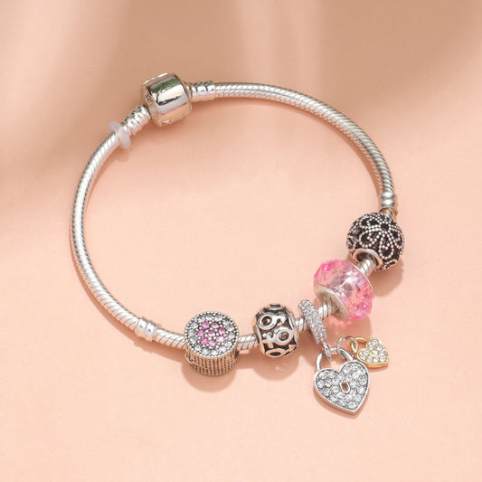 Rose Gold Petal Zircon Bracelet(18cm) V1132-NSSL12-18